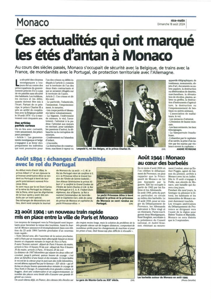 Monaco matin du 18 aout 2024